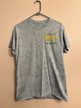 Light Blue Graphic Short Sleeve Tee - Crew Neck